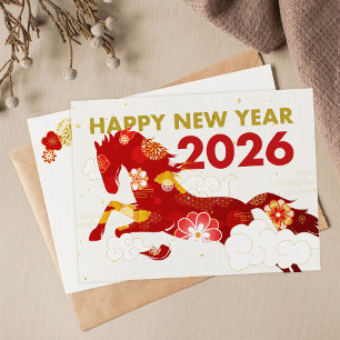 Chinees Nieuwjaar 2026 Jaar Van Het Paard Briefkaart