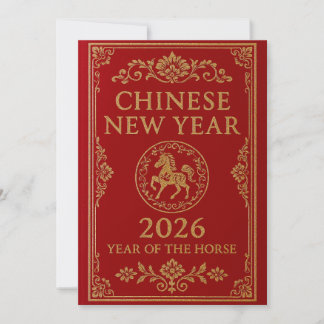 Chinees Nieuwjaar 2026 - Jaar van het Paard Feestdagenkaart