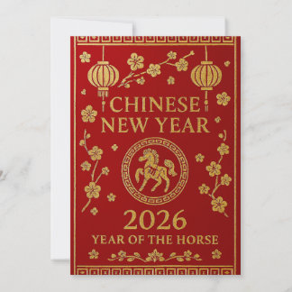 Chinees Nieuwjaar 2026 - Jaar van het Paard Feestdagenkaart