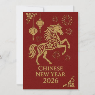 Chinees Nieuwjaar 2026 - Jaar van het Paard Feestdagenkaart