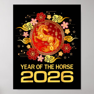 Chinees Nieuwjaar 2026 Jaar Van Het Paard Poster