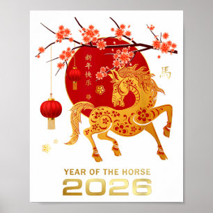 Chinees Nieuwjaar 2026 Jaar Van Het Paard Poster