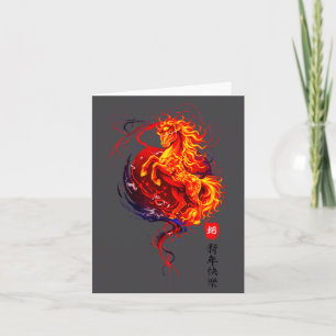Chinees Nieuwjaar 2026 Jaar van het Vuurpaard Bedankkaart