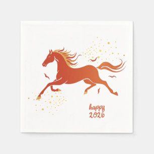 Chinees Nieuwjaar 2026 Paard Inkt Nieuwjaar Feest Servet