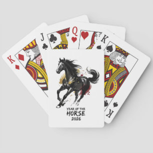 Chinees Nieuwjaar 2026 Paard Kunst Pokerkaarten