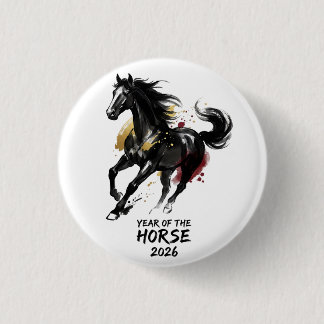 Chinees Nieuwjaar 2026 Paard Kunst Ronde Button 3,2 Cm