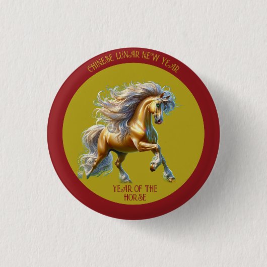 Chinees Nieuwjaar 2026 Ronde Button 3,2 Cm (Voorkant)
