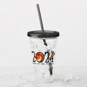 Chinees Nieuwjaar Cartoon Dragon Acryl Drinkbeker