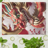 Chinees Nieuwjaar Dragon 2024 KitchT05 Theedoek (Gevouwen)