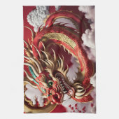Chinees Nieuwjaar Dragon 2024 KitchT05 Theedoek (Verticaal)