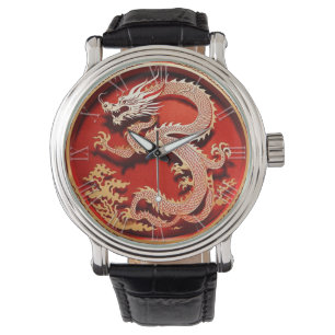 Chinees Nieuwjaar Dragon 2024 "papier-cut" MW Horloge