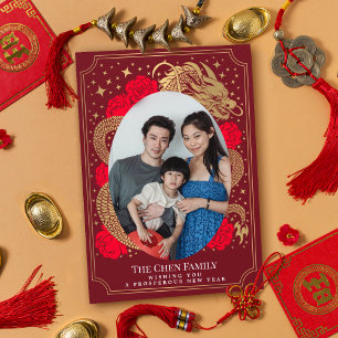 Chinees Nieuwjaar Dragon Foto Vakantie Feestdagenkaart