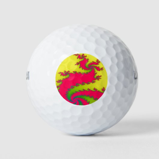 Chinees nieuwjaar Dragon Fractal Golf Ball Golfballen (Voorkant)