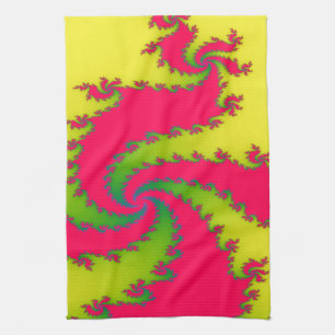 Chinees nieuwjaar Dragon Fractal Kitchen Towel Theedoek