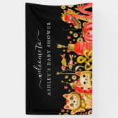 Chinees nieuwjaar | Dragon & Lucky Cat Welkom Spandoek (Verticaal)