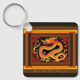 Chinees Nieuwjaar Dragon Monogram SQk03 Sleutelhanger