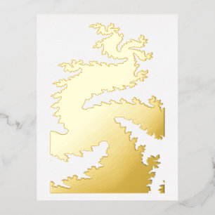 Chinees nieuwjaar drakenfractal folie feestdagen briefkaart