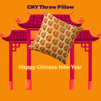 Chinees Nieuwjaar Goed Geluk (富) Sierkussen