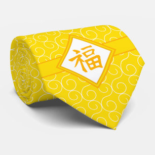 Chinees nieuwjaar Golden Fu Lucky Symbol Stropdas