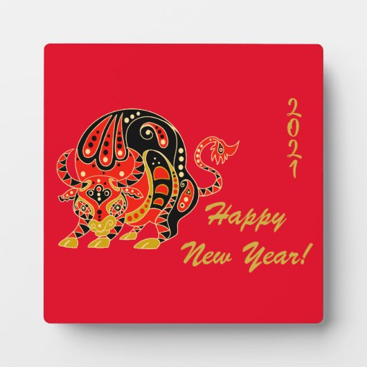 Chinees nieuwjaar, Jaar van de Ox Fotoplaat (Voorkant)