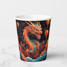 Chinees Nieuwjaar kleurrijke draak Papieren Bekers