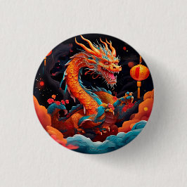 Chinees Nieuwjaar kleurrijke draak Ronde Button 3,2 Cm
