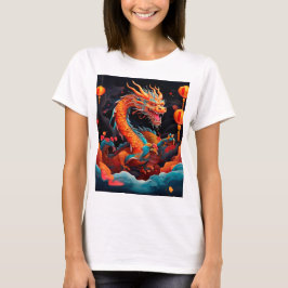 Chinees Nieuwjaar kleurrijke draak T-shirt