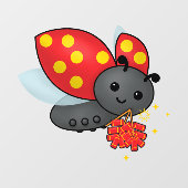Chinees nieuwjaar Ladybug Firecrackers Raamsticker (Vel)