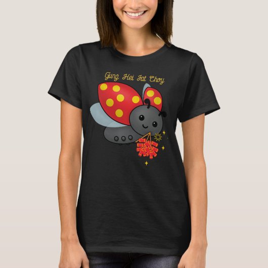 Chinees nieuwjaar Ladybug Firecrackers T-shirt (Voorkant)