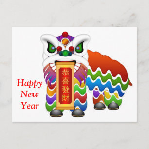 Chinees Nieuwjaar Lion Dance Briefkaart