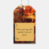 Chinees Nieuwjaar met houten draak Cadeaulabel (Achterkant)