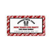 Chinees nieuwjaar Oriental Dragon Etiket (Voorkant)