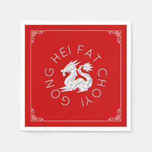 Chinees Nieuwjaar Origami Dragon servetten