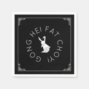 Chinees nieuwjaar Origami Rabbit Napkins Servet