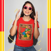 Chinees Nieuwjaar Papercut Dragon Hout Rood Goud T-shirt