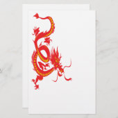 Chinees nieuwjaar rode draak briefpapier (Voorkant / Achterkant)