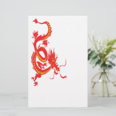 Chinees nieuwjaar rode draak briefpapier (Staand voorkant)