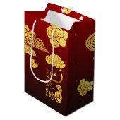 Chinees Nieuwjaar Slang 2025 Gold Clouds MGB Medium Cadeauzakje (Voorkant Gekanteld)