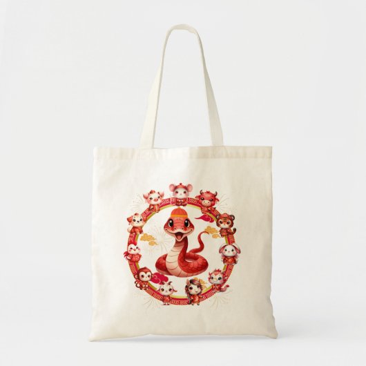 Chinees Nieuwjaar Slang Ontwerp 2 Tote Bag (Voorkant)