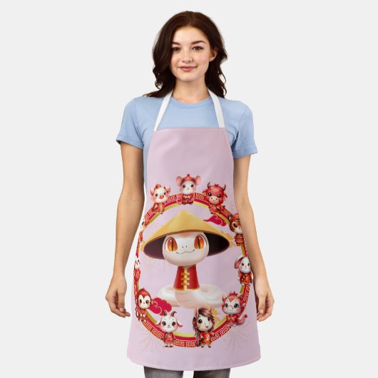 Chinees Nieuwjaar Slang Ontwerp 3 Schort (Gedragen)