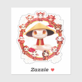 Chinees Nieuwjaar Slang Ontwerp 3 Sticker