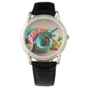 Chinees Nieuwjaar Slang Origami Zodiac Verjaardag Horloge
