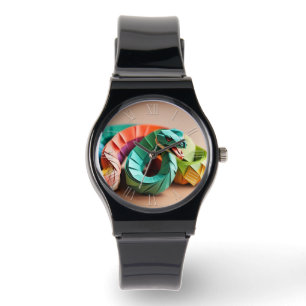 Chinees Nieuwjaar Slang Origami Zodiac Verjaardag Horloge