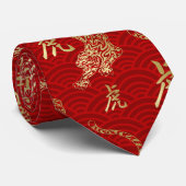 Chinees nieuwjaar tijger 2022 stropdas (Opgerold)