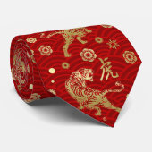 Chinees nieuwjaar tijger 2022 stropdas (Opgerold)