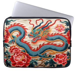Chinees Nieuwjaar van de Draak 2024 "Borduurwerk" Laptop Sleeve