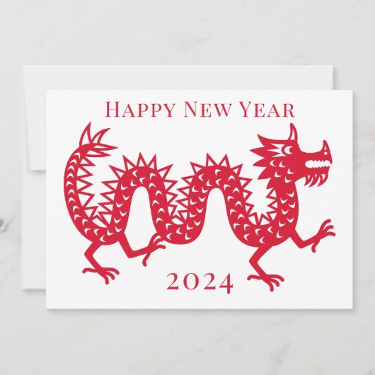 Chinees Nieuwjaar van de Draak 2024 Feestdagenkaart (Voorkant)