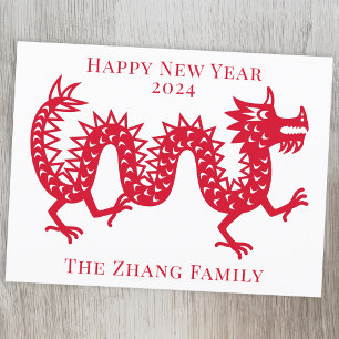 Chinees Nieuwjaar van de Draak 2026 Feestdagenkaart