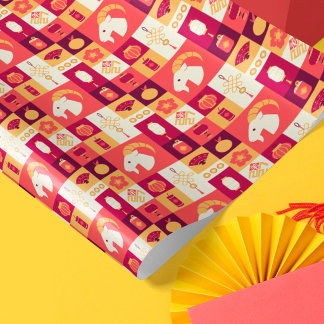 Chinees Nieuwjaar van de Geit 2027 Cadeaupapier