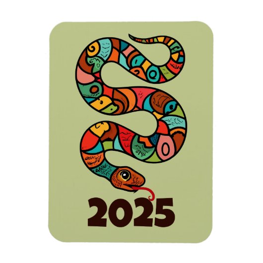 Chinees Nieuwjaar van de Houtslang 2025 Magneet (Verticaal)